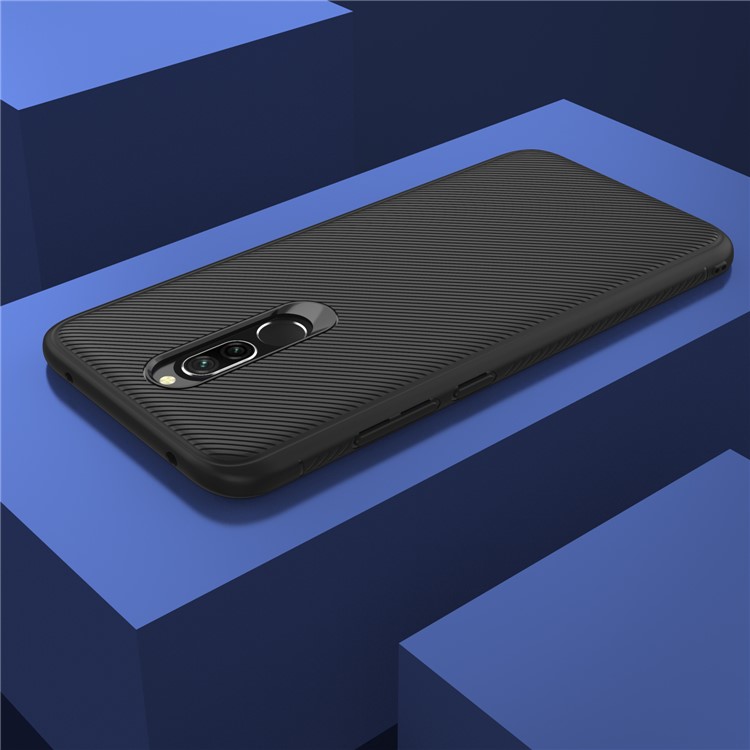 TPU Texture Sergé Série Jazz Couverture Arrière Cellulaire Mobile Pour Xiaomi Redmi 8 - Noir-7