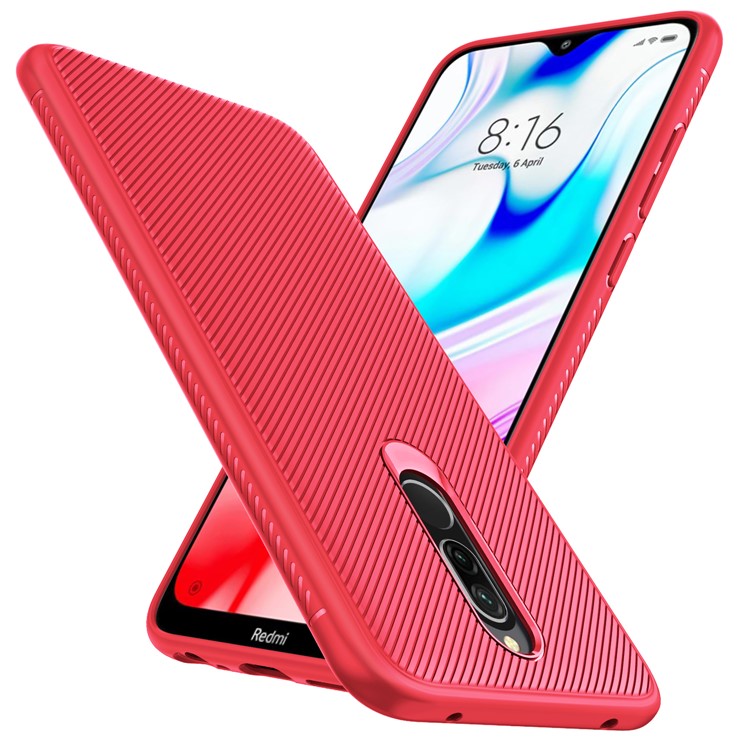 Jazz Series Twill Texture TPU Back Mobile Cell Cover for Xiaomi Redmi 8 - Red-1