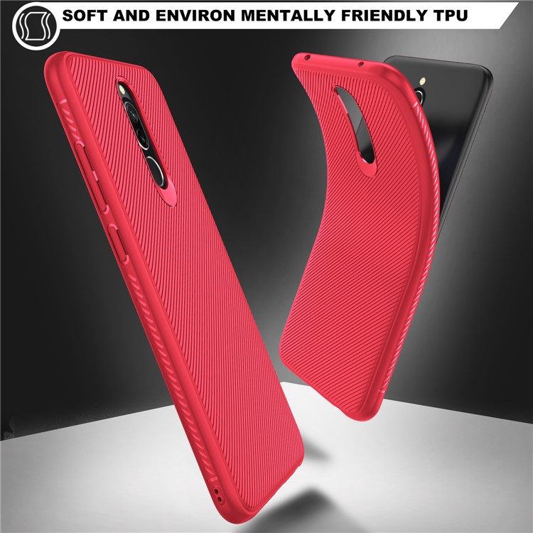 Jazz Series Twill Texture TPU Back Mobile Cell Cover for Xiaomi Redmi 8 - Red-3