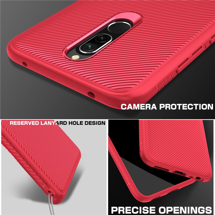 Jazz Series Twill Texture TPU Back Mobile Cell Cover for Xiaomi Redmi 8 - Red-4