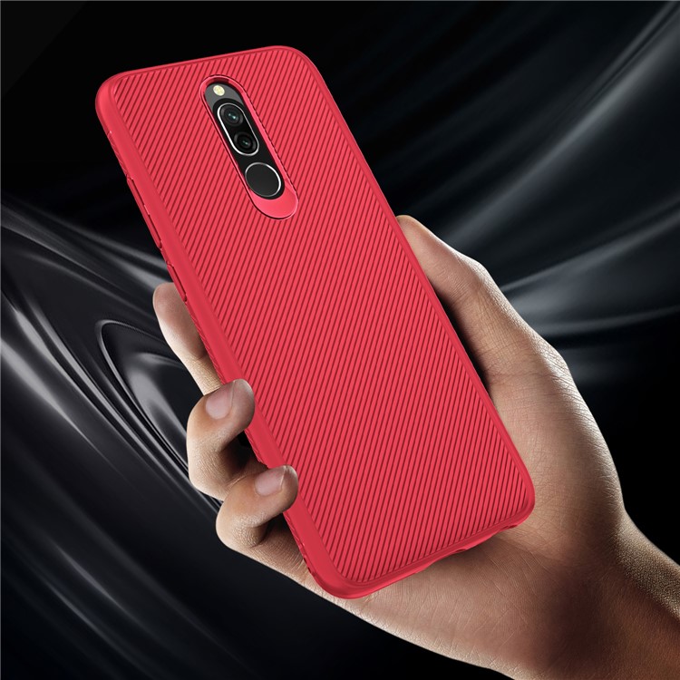 Jazz Series Twill Texture TPU Back Mobile Cell Cover for Xiaomi Redmi 8 - Red-5
