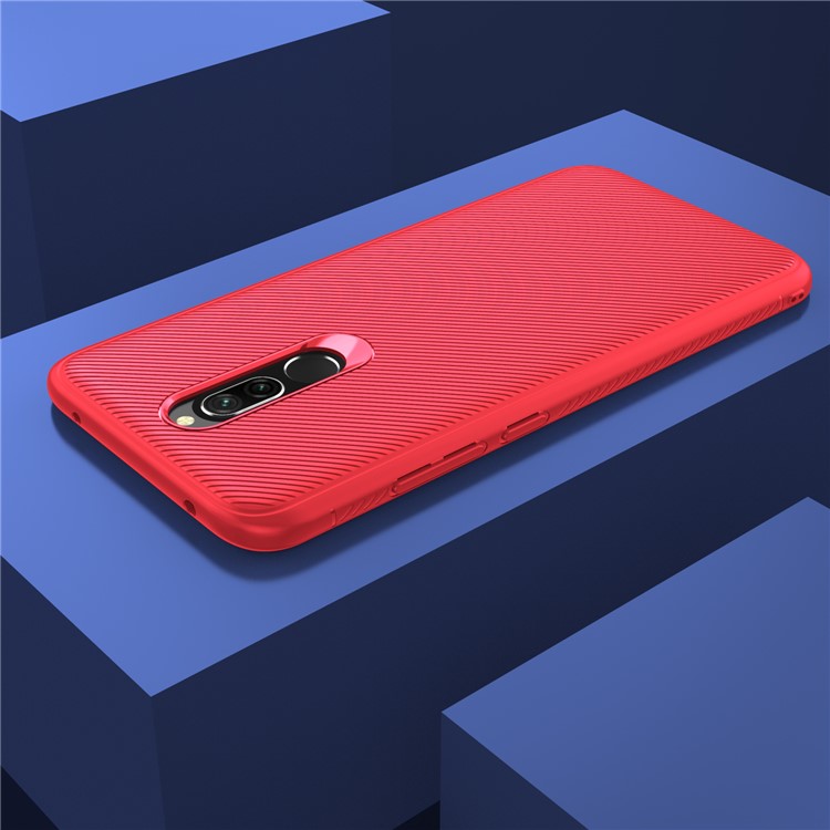 Jazz Series Twill Texture TPU Back Mobile Cell Cover for Xiaomi Redmi 8 - Red-7