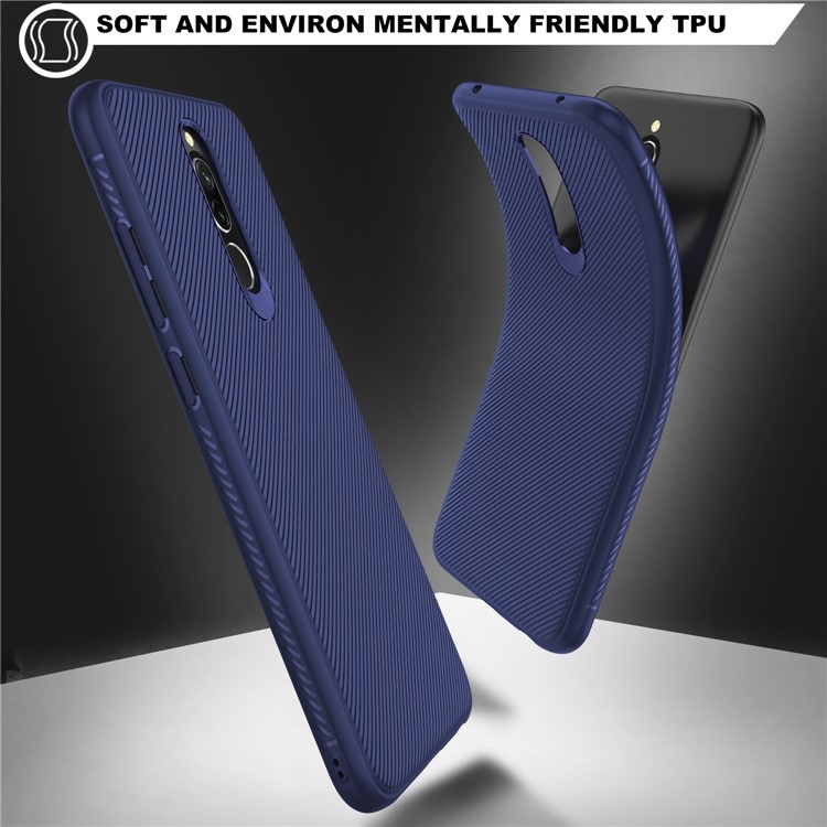 Jazz Series Twill Texture TPU Back Mobile Cell Cover for Xiaomi Redmi 8 - Blue-3