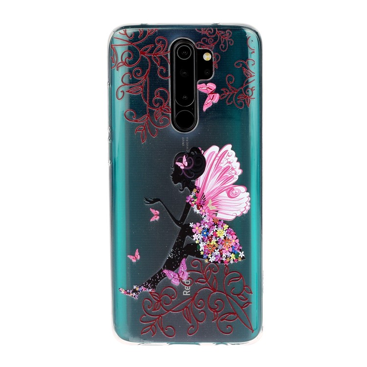 Impression de Modèle Shell Arrière TPU Pour Xiaomi Redmi Note 8 Pro - Fille de Papillon