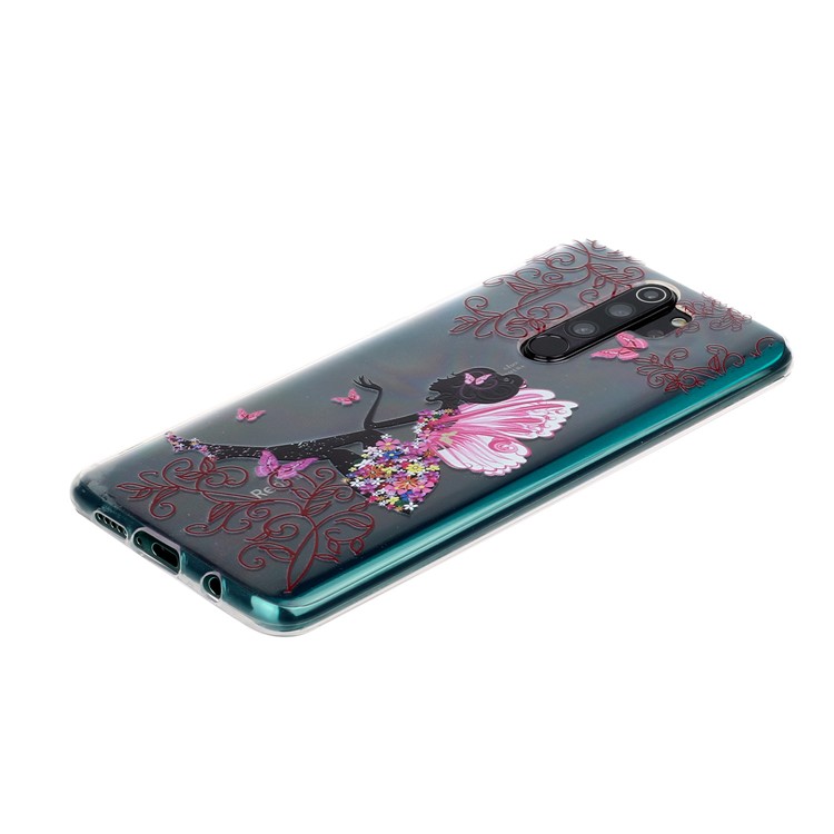 Impresión de Patrones TPU Back Shell Para Xiaomi Redmi Note 8 Pro - Chica de Mariposa