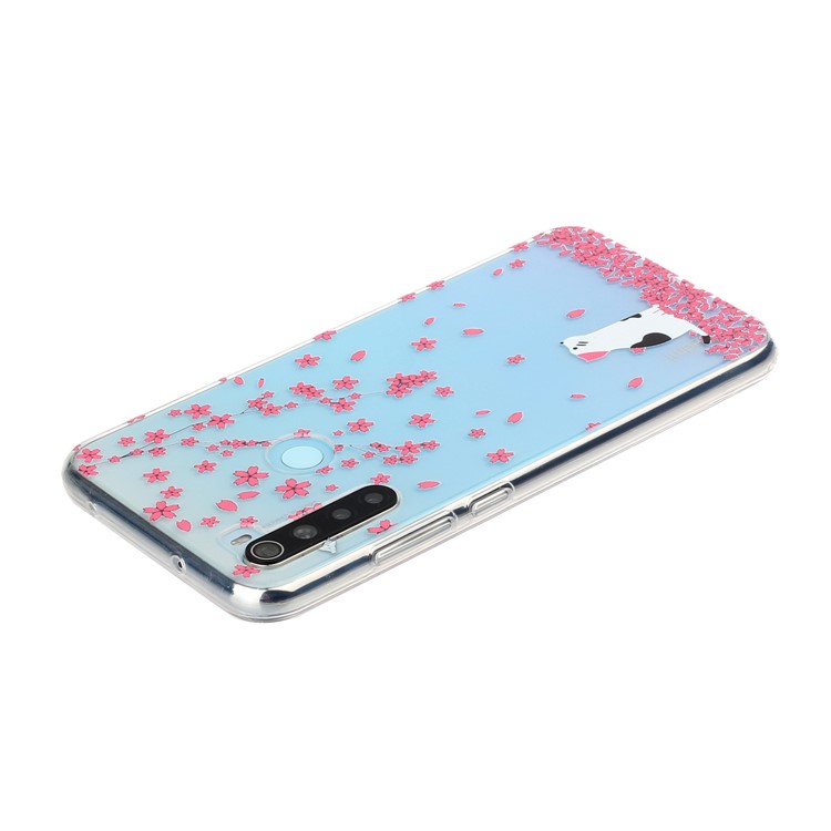 Pattern Printing TPU Back Case for Xiaomi Redmi Note 8 - Flowers and Cat-4