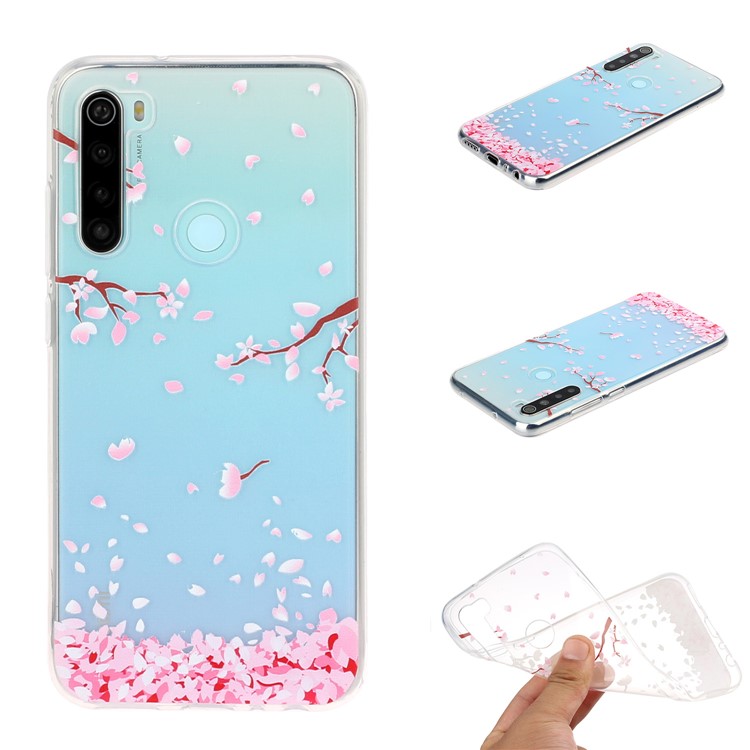 Pattern Printing TPU Back Case for Xiaomi Redmi Note 8 - Petals-1