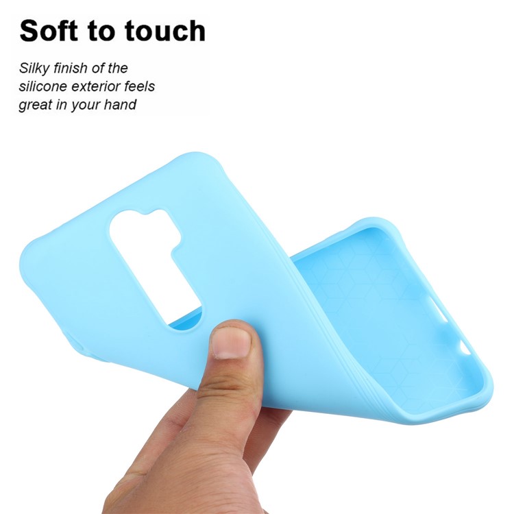 shockproof Pure Color Soft Matte TPU Phone Cover for Xiaomi Redmi Note 8 Pro - Baby Blue-3