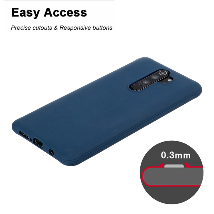 shockproof Pure Color Soft Matte TPU Phone Cover for Xiaomi Redmi Note 8 Pro - Dark Blue-2