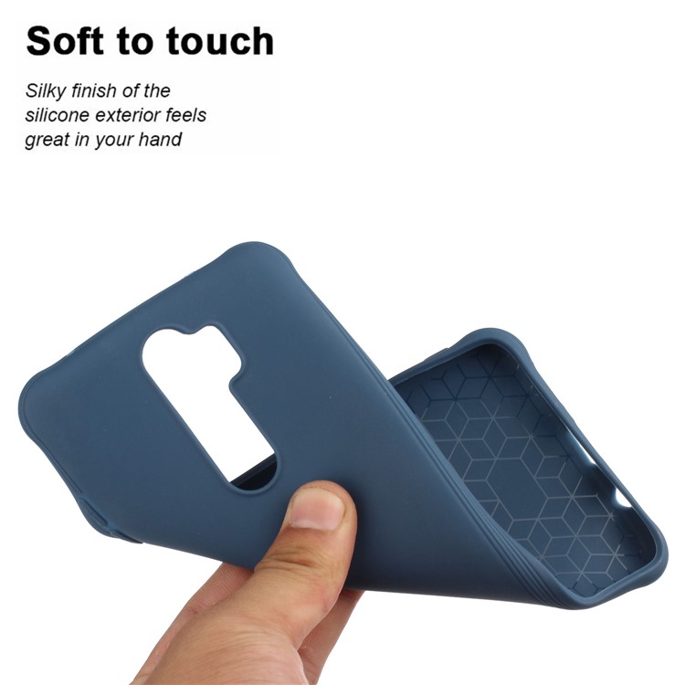 shockproof Pure Color Soft Matte TPU Phone Cover for Xiaomi Redmi Note 8 Pro - Dark Blue-3