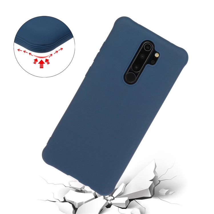 shockproof Pure Color Soft Matte TPU Phone Cover for Xiaomi Redmi Note 8 Pro - Dark Blue-4