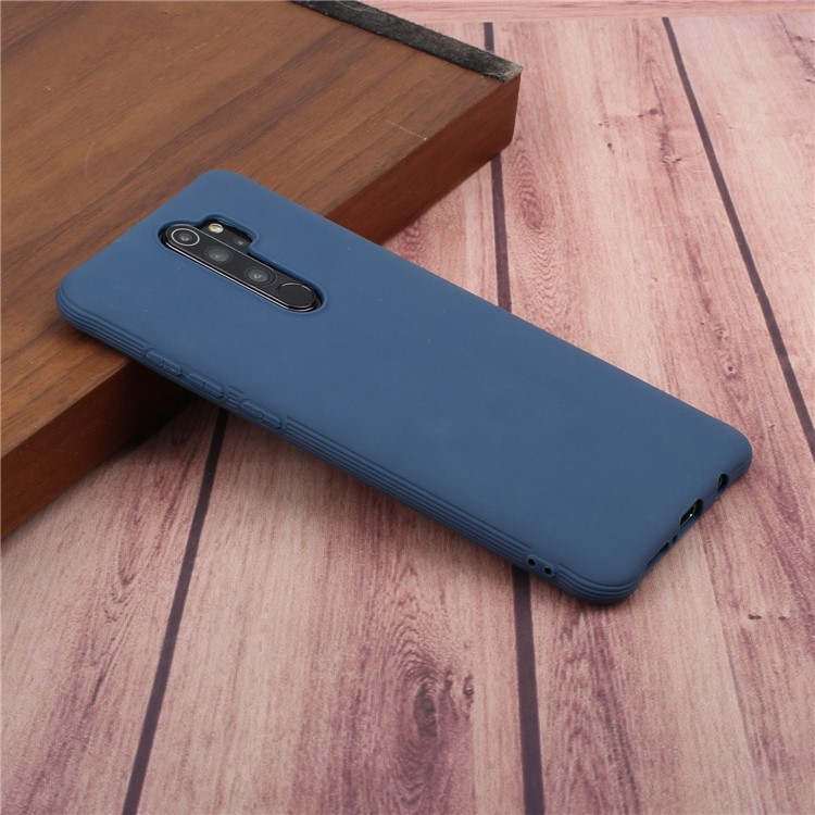 shockproof Pure Color Soft Matte TPU Phone Cover for Xiaomi Redmi Note 8 Pro - Dark Blue-5