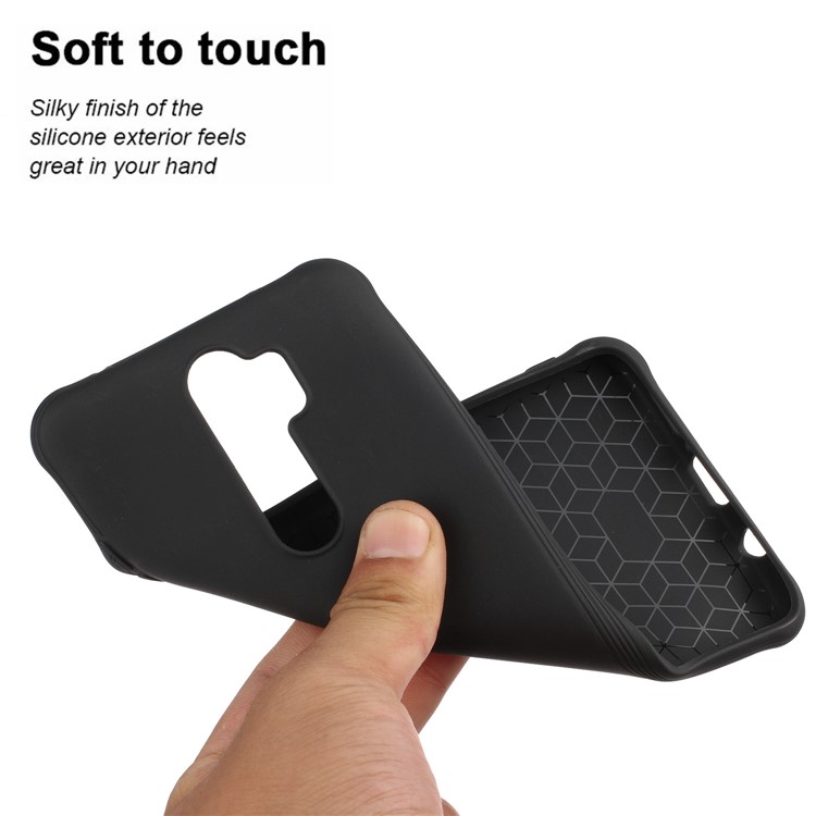 shockproof Pure Color Soft Matte TPU Phone Cover for Xiaomi Redmi Note 8 Pro - Black-3
