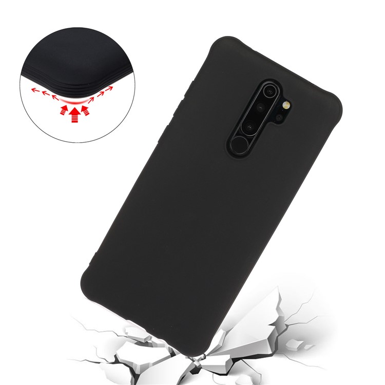 shockproof Pure Color Soft Matte TPU Phone Cover for Xiaomi Redmi Note 8 Pro - Black-4