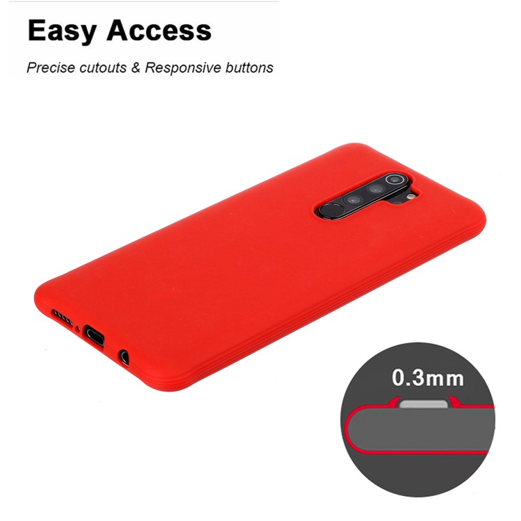shockproof Pure Color Soft Matte TPU Phone Cover for Xiaomi Redmi Note 8 Pro - Red-2
