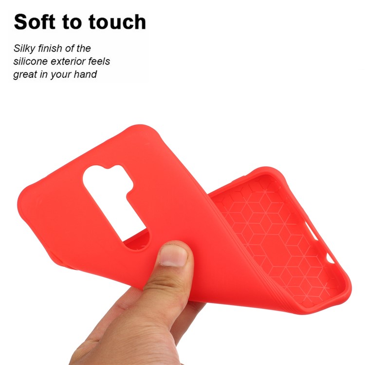 shockproof Pure Color Soft Matte TPU Phone Cover for Xiaomi Redmi Note 8 Pro - Red-3