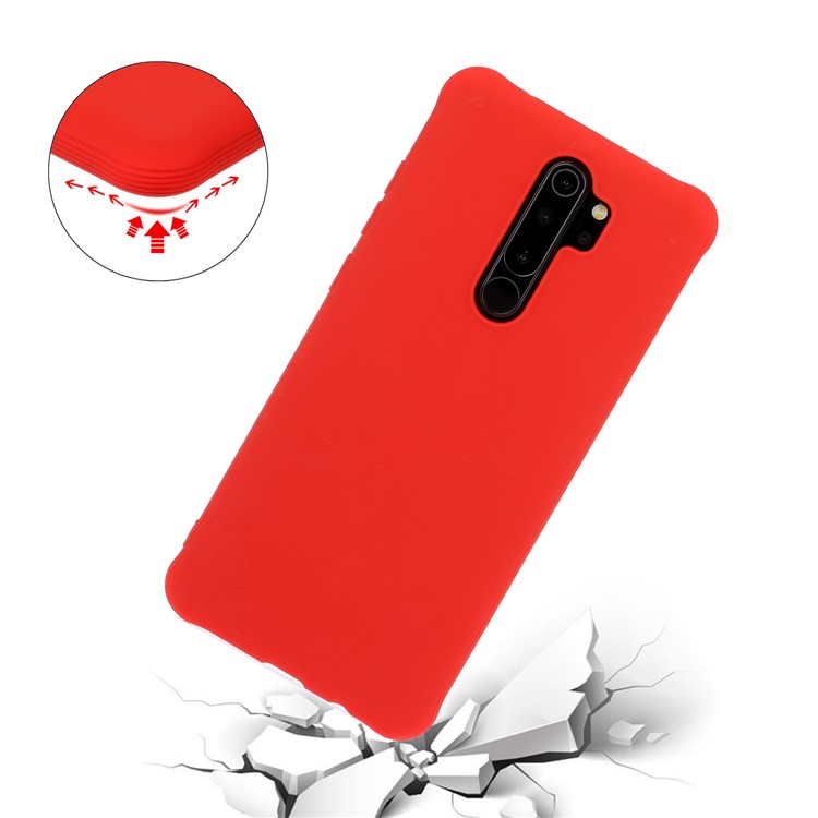 shockproof Pure Color Soft Matte TPU Phone Cover for Xiaomi Redmi Note 8 Pro - Red-4