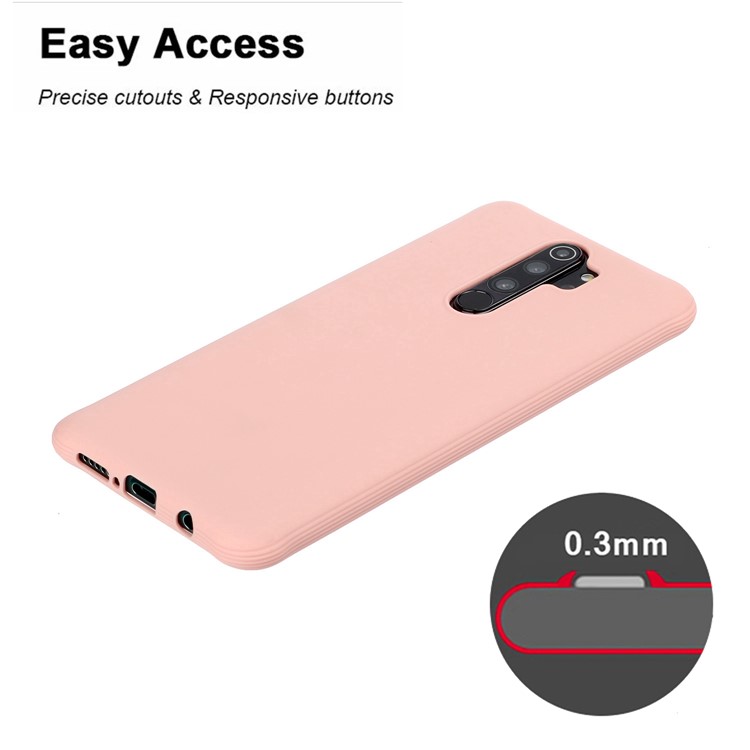 shockproof Pure Color Soft Matte TPU Phone Cover for Xiaomi Redmi Note 8 Pro - Pink-2