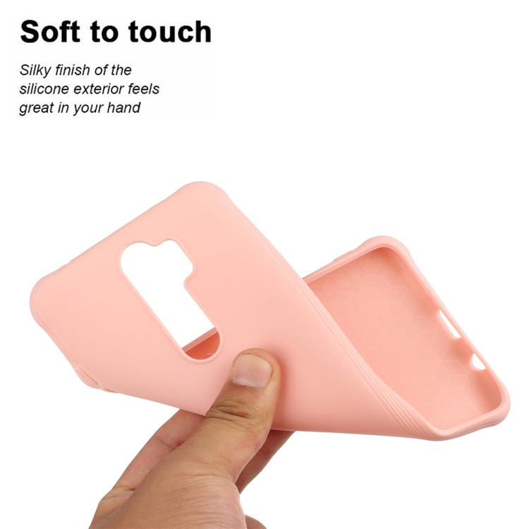 shockproof Pure Color Soft Matte TPU Phone Cover for Xiaomi Redmi Note 8 Pro - Pink-3