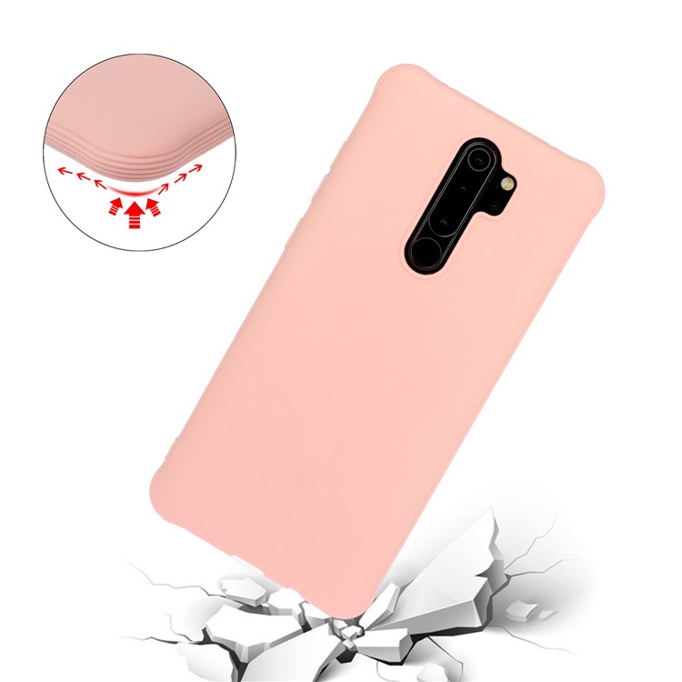 shockproof Pure Color Soft Matte TPU Phone Cover for Xiaomi Redmi Note 8 Pro - Pink-4
