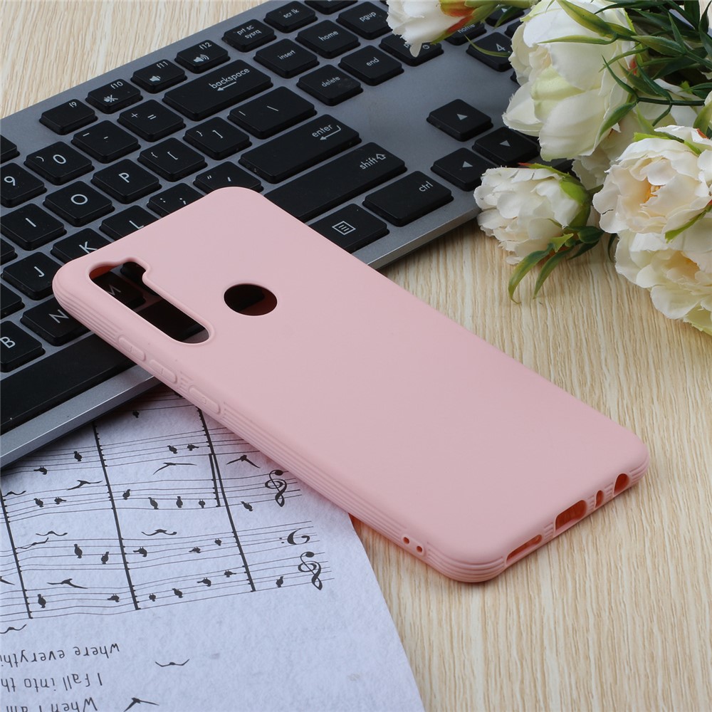 Shockproof Pure Color Matte TPU Phone Shell Casing for Xiaomi Redmi Note 8 - Pink-5