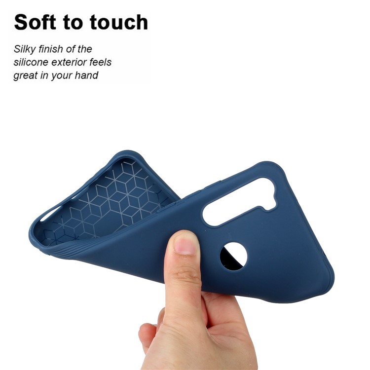 Shockproof Pure Color Matte TPU Phone Shell Casing for Xiaomi Redmi Note 8 - Dark Blue-3