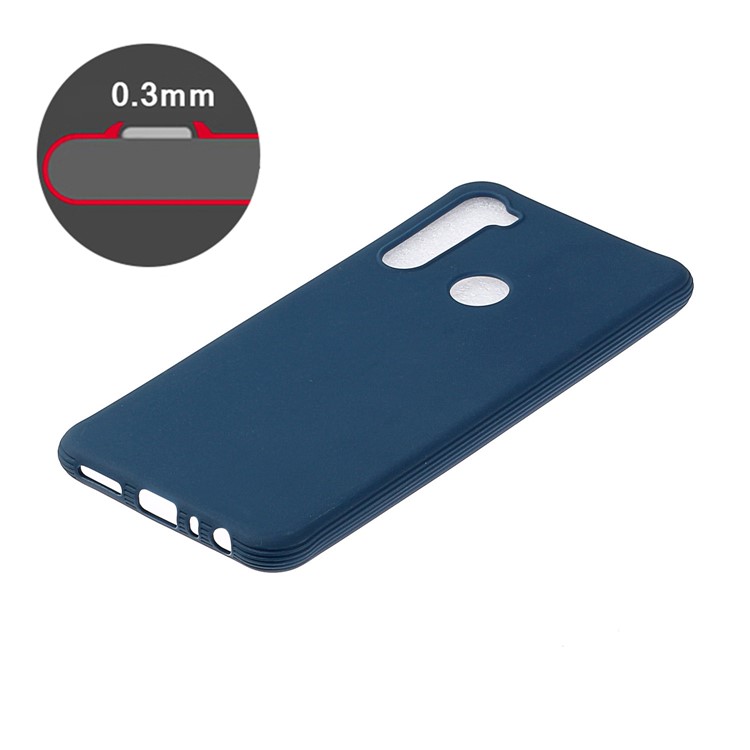 Capa de Telefone Fats Tpu de Cor Pura à Prova de Choque Para Xiaomi Redmi Nota 8 - Azul Escuro-4