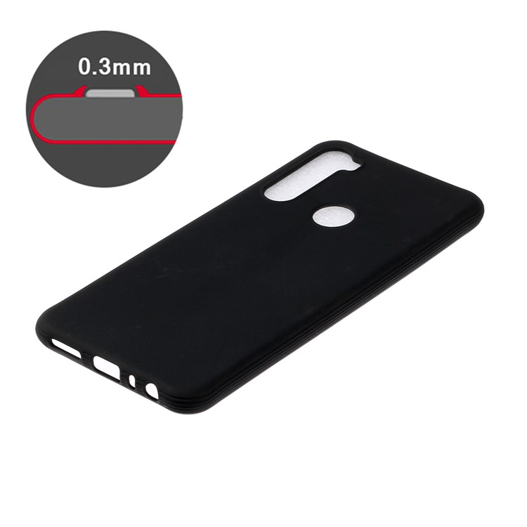 Shockproof Pure Color Matte TPU Phone Shell Casing for Xiaomi Redmi Note 8 - Black-4