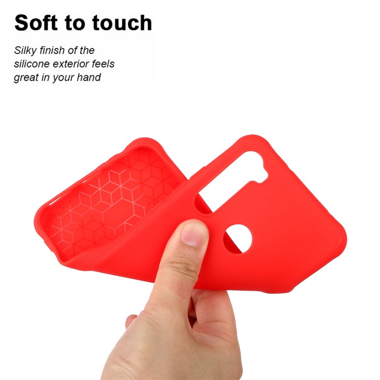 Capa de Telefone Fats Tpu de Cor Pura à Prova de Choque Para Xiaomi Redmi Nota 8 - Vermelho-3