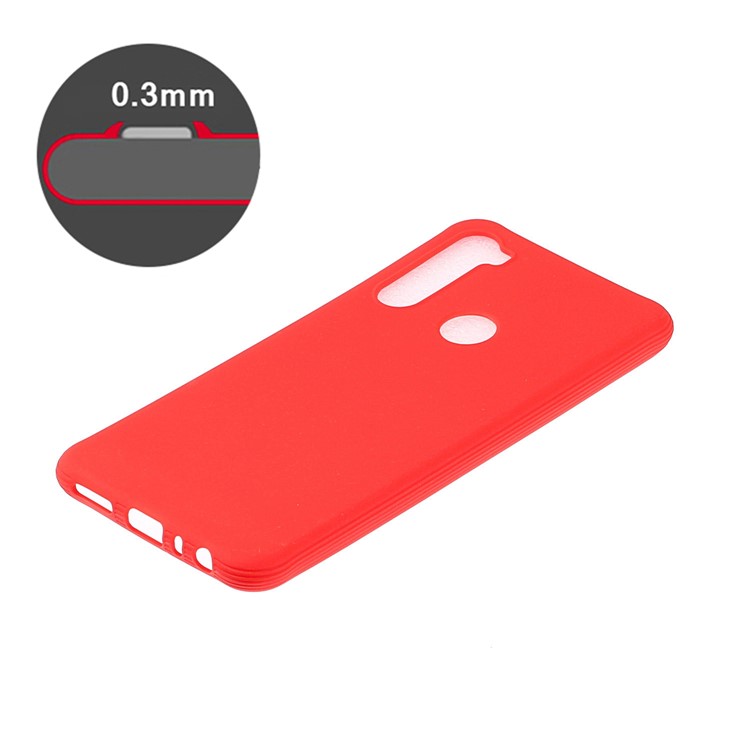 Shockproof Pure Color Matte TPU Phone Shell Casing for Xiaomi Redmi Note 8 - Red-4