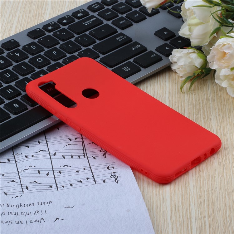 Shockproof Pure Color Matte TPU Phone Shell Casing for Xiaomi Redmi Note 8 - Red-5