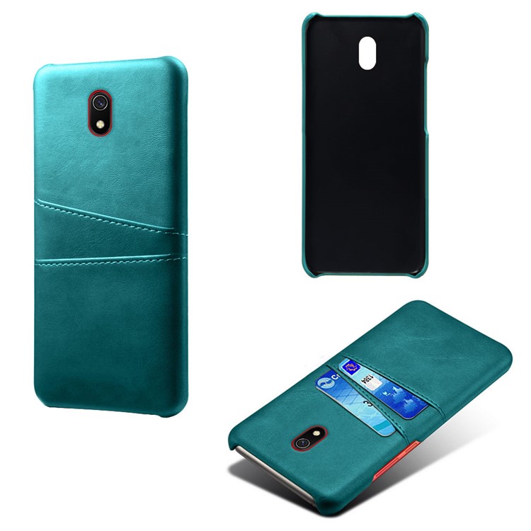 KSQ Double Card Slots PU Leather Coated Hard PC Case for Xiaomi Redmi 8A - Baby Blue-5