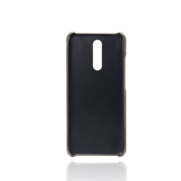 KSQ Double Card Slots PU Leather Coated Hard PC Shell for Xiaomi Redmi 8 - Grey-3