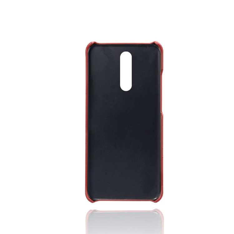 KSQ Double Card Slots PU Leather Coated Hard PC Shell for Xiaomi Redmi 8 - Red-3