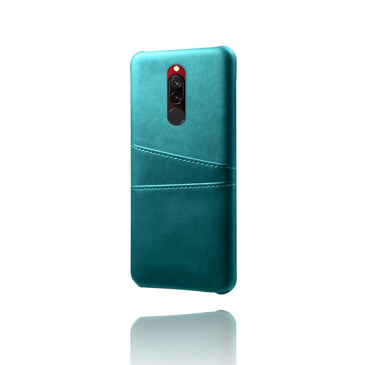 KSQ Double Card Slots PU Leather Coated Hard PC Shell for Xiaomi Redmi 8 - Baby Blue-2