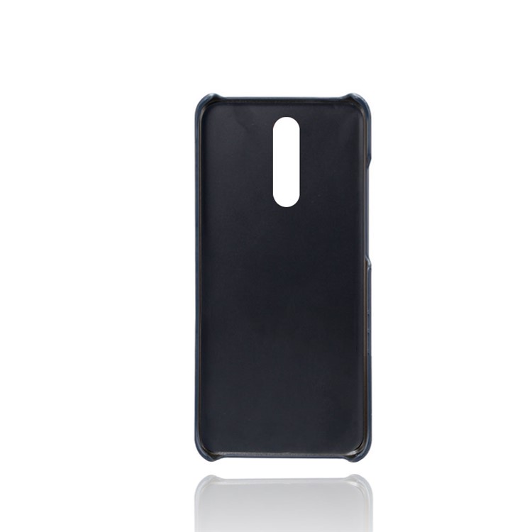 KSQ Double Card Slots PU Leather Coated Hard PC Shell for Xiaomi Redmi 8 - Dark Blue-3