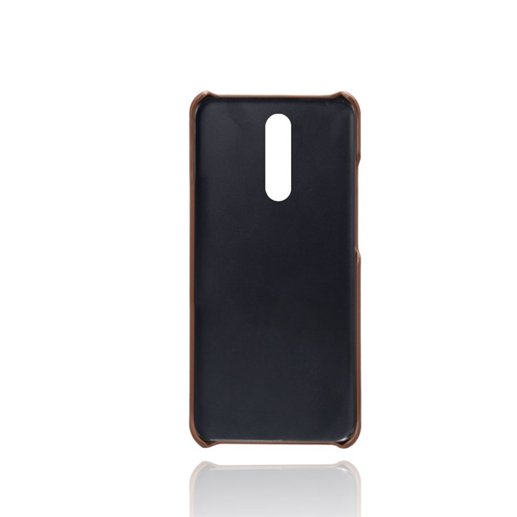 KSQ Double Card Slots PU Leather Coated Hard PC Shell for Xiaomi Redmi 8 - Brown-3