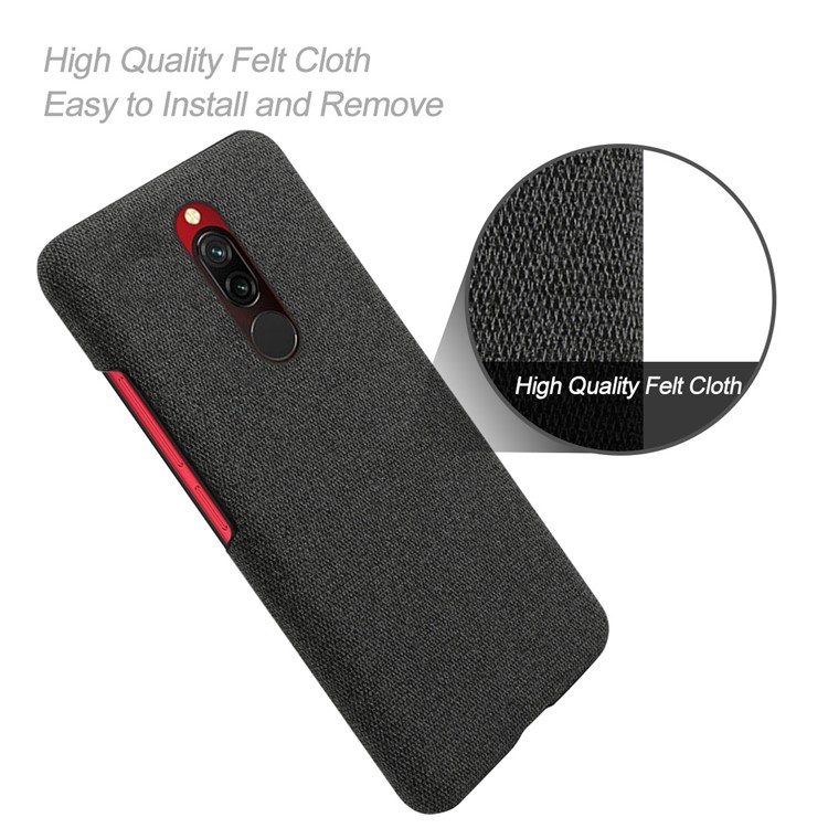 KSQ Cloth + PC Mobile Protective Phone Case Cover for Xiaomi Redmi 8 - Black-4