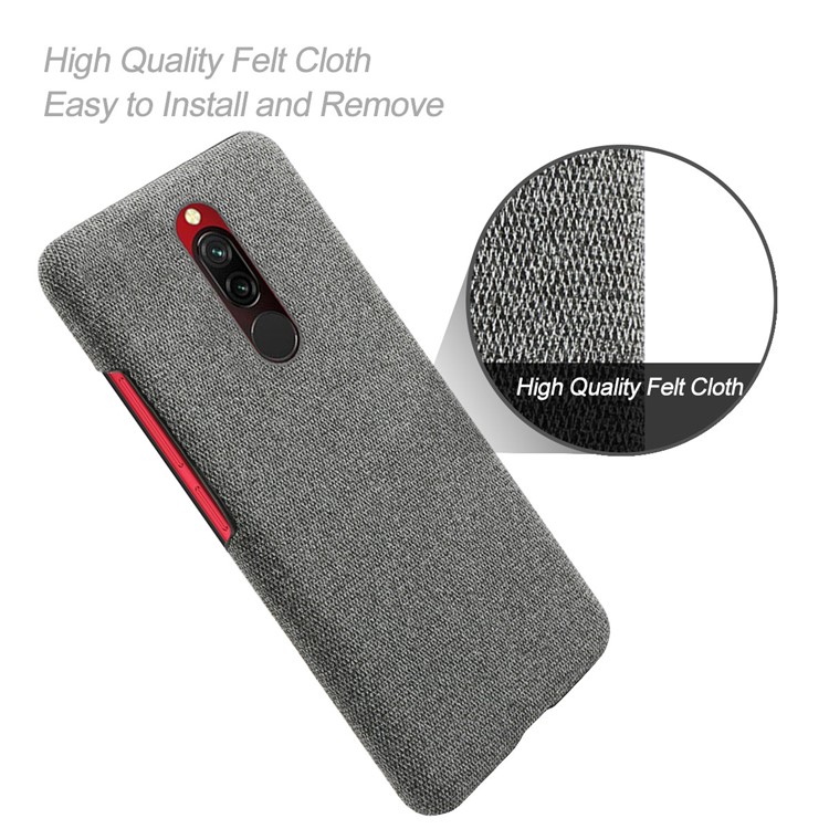 KSQ Cloth + PC Mobile Protective Phone Case Cover for Xiaomi Redmi 8 - Dark Grey-4