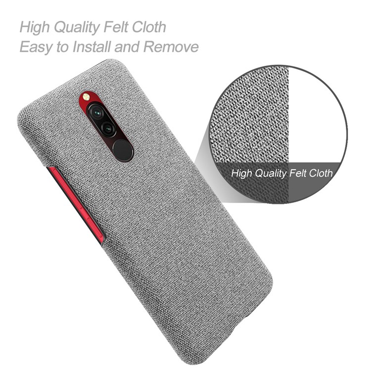 KSQ Cloth + PC Mobile Protective Phone Case Cover for Xiaomi Redmi 8 - Light Grey-4