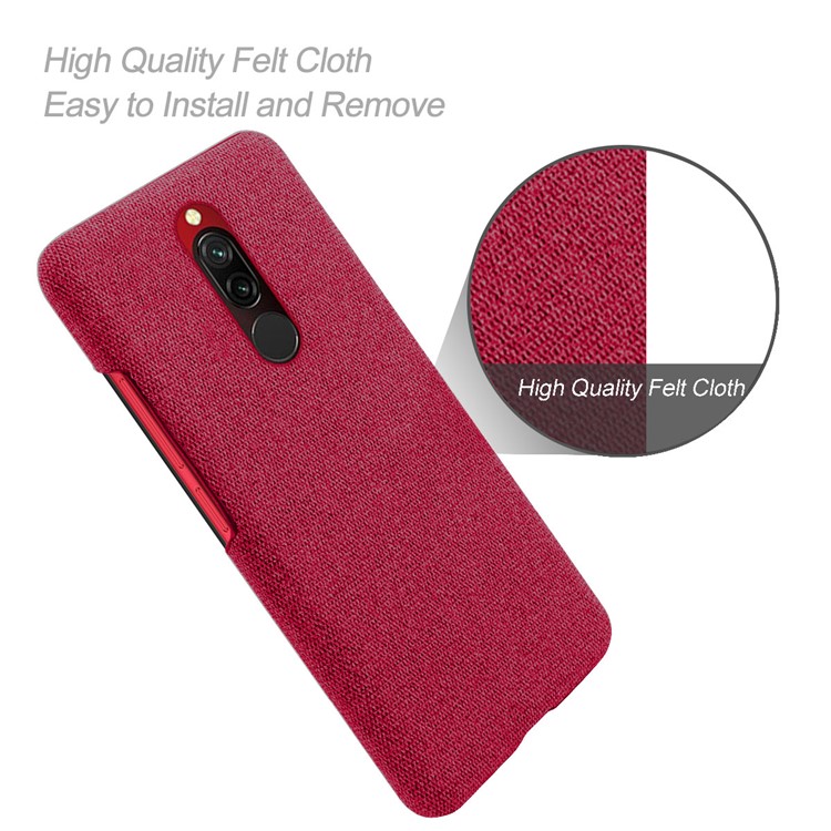KSQ Cloth + PC Mobile Protective Phone Case Cover for Xiaomi Redmi 8 - Red-4