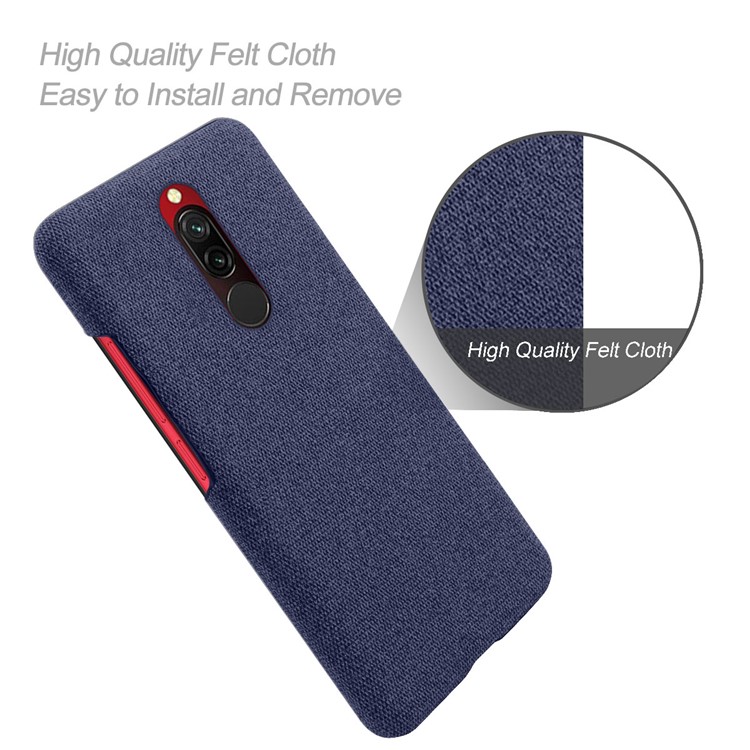 KSQ Cloth + PC Mobile Protective Phone Case Cover for Xiaomi Redmi 8 - Dark Blue-4