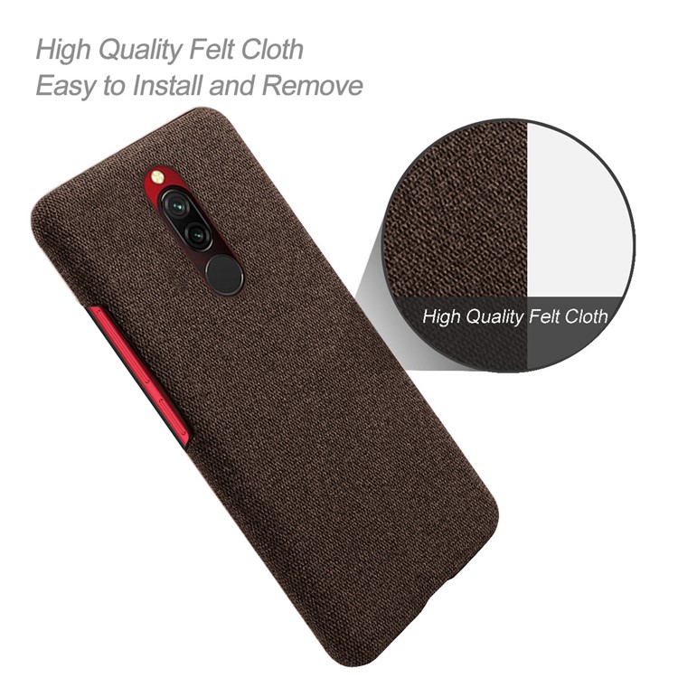 KSQ Cloth + PC Mobile Protective Phone Case Cover for Xiaomi Redmi 8 - Brown-4