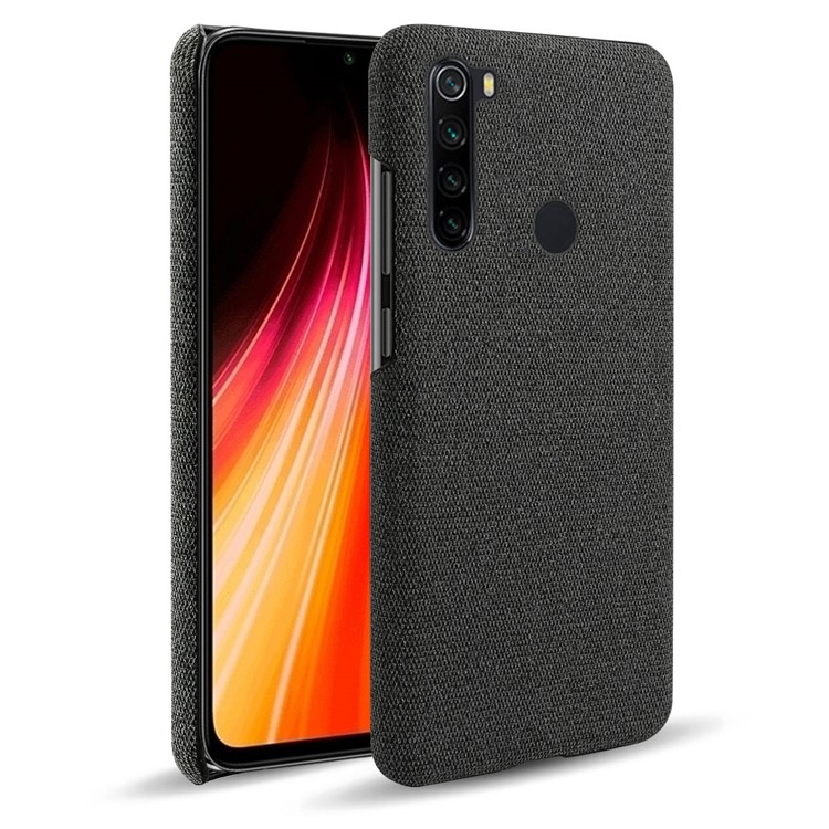 KSQ Cloth Texture PC Protective Phone Case Covering for Xiaomi Redmi Note 8 - Black-1