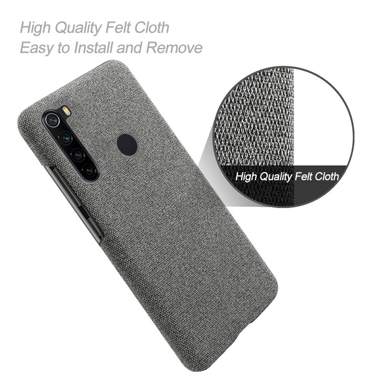KSQ Cloth Texture PC Protective Phone Case Covering for Xiaomi Redmi Note 8 - Dark Grey-4