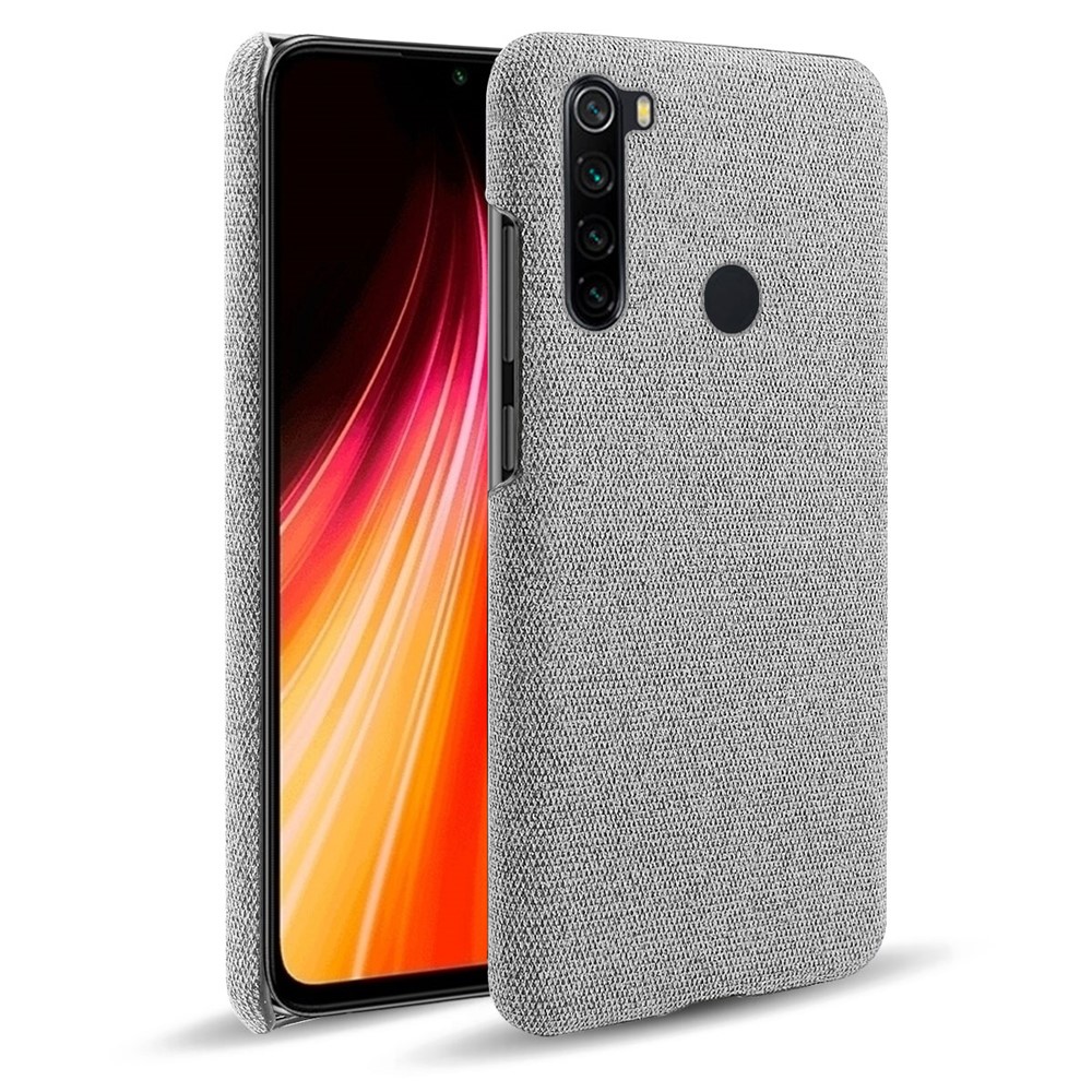KSQ Cloth Texture PC Protective Phone Case Covering for Xiaomi Redmi Note 8 - Light Grey-1