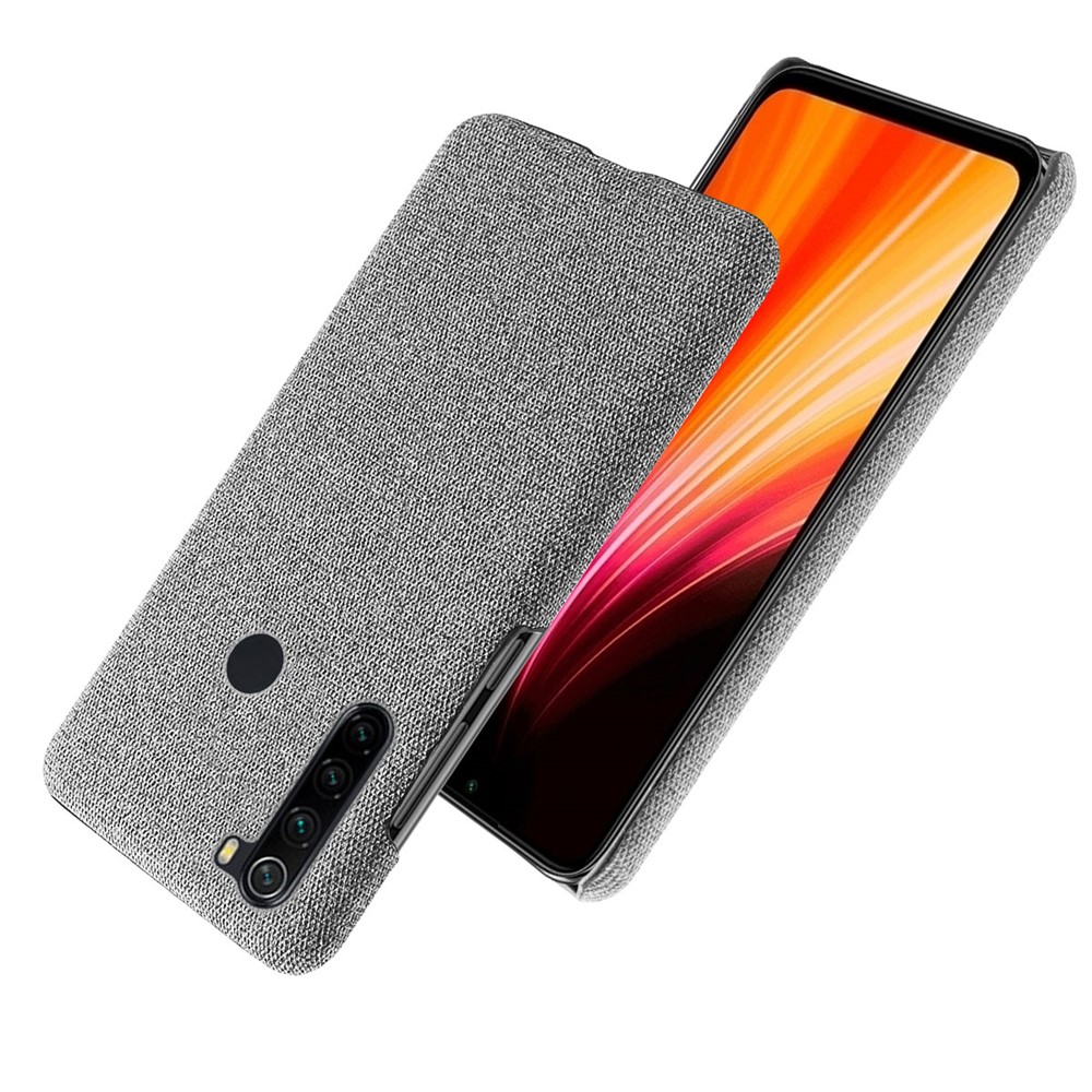 KSQ Cloth Texture PC Protective Phone Case Covering for Xiaomi Redmi Note 8 - Light Grey-2