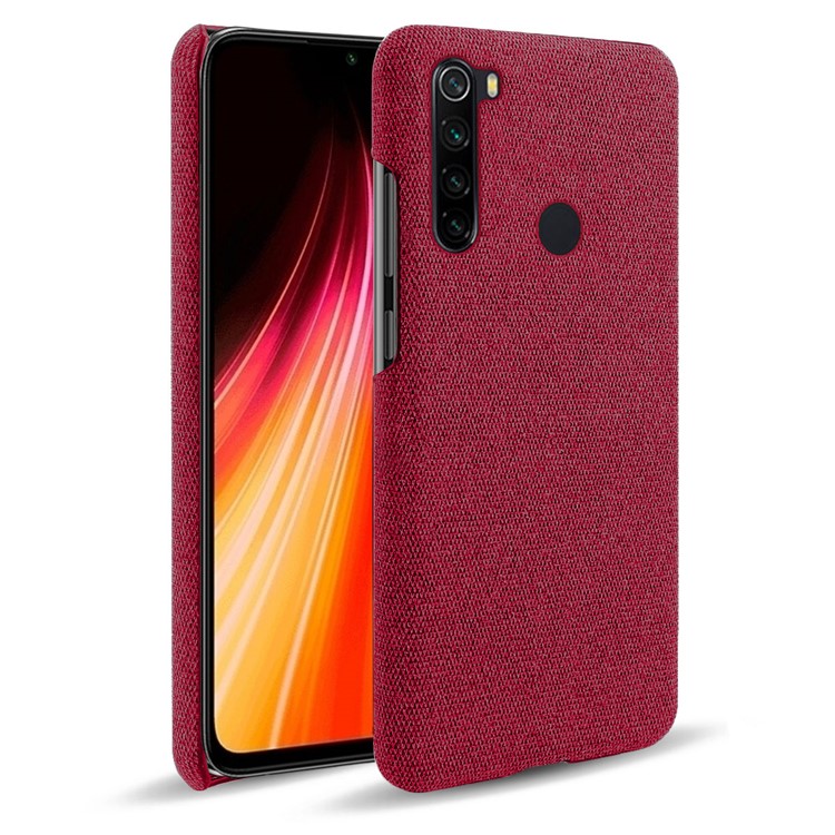 KSQ Cloth Texture PC Protective Phone Case Covering for Xiaomi Redmi Note 8 - Red-1