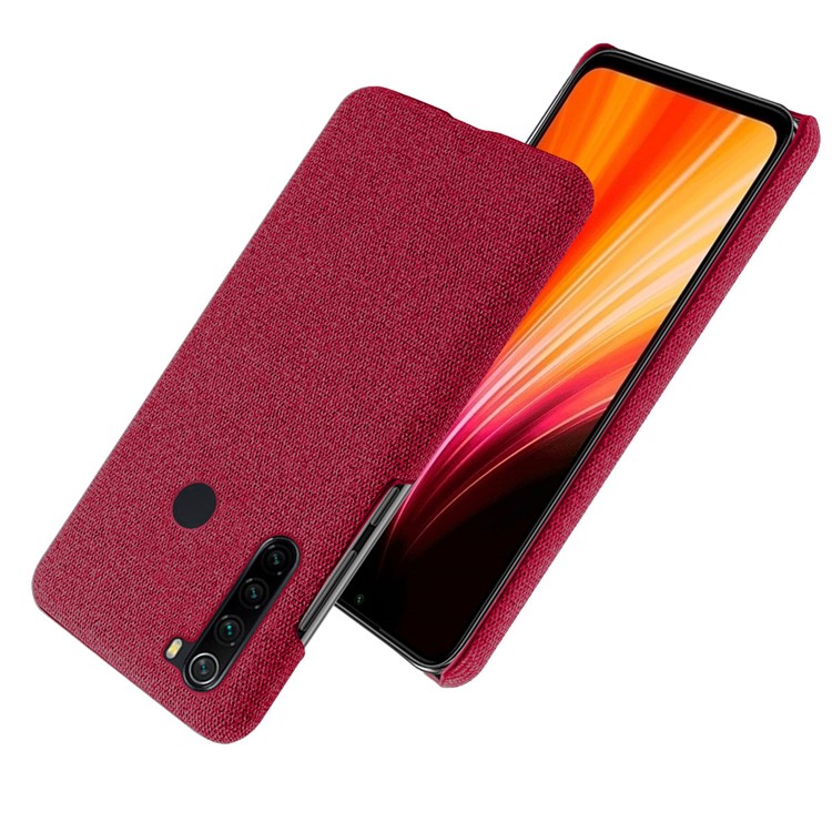 KSQ Cloth Texture PC Protective Phone Case Covering for Xiaomi Redmi Note 8 - Red-2