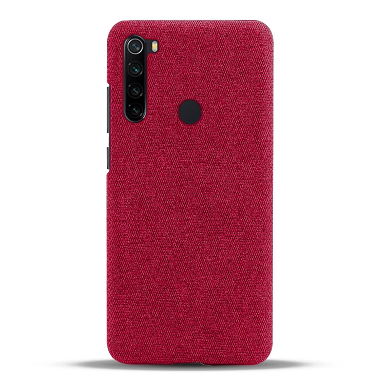 KSQ Cloth Texture PC Protective Phone Case Covering for Xiaomi Redmi Note 8 - Red-3